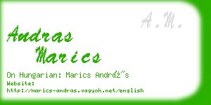 andras marics business card